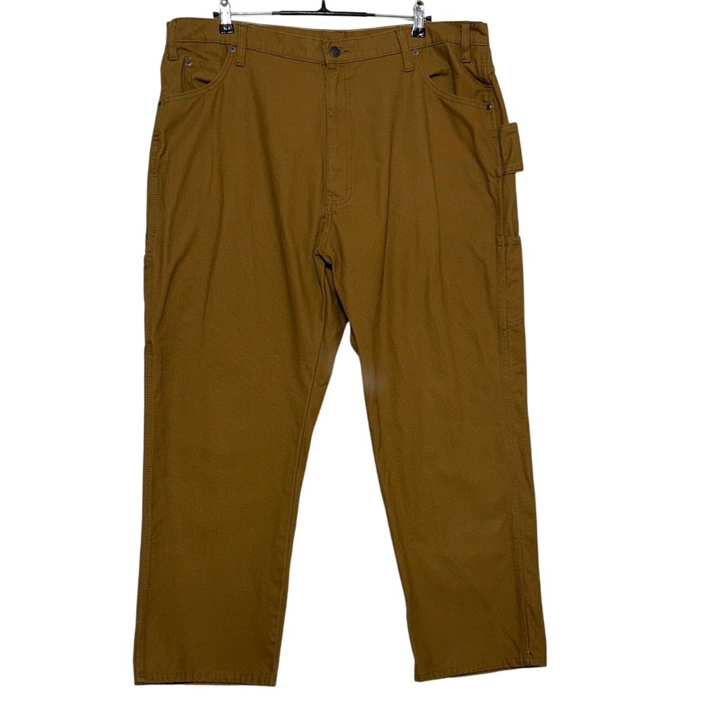 Dickies Pants Men 42x30 Brown Canvas Duck Carpenter Relaxed Fit Rugged Workwear